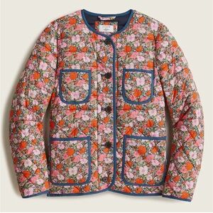RARE! EUC Women’s Small J. Crew Quilted Lady Jacket Liberty Meadow Song Floral